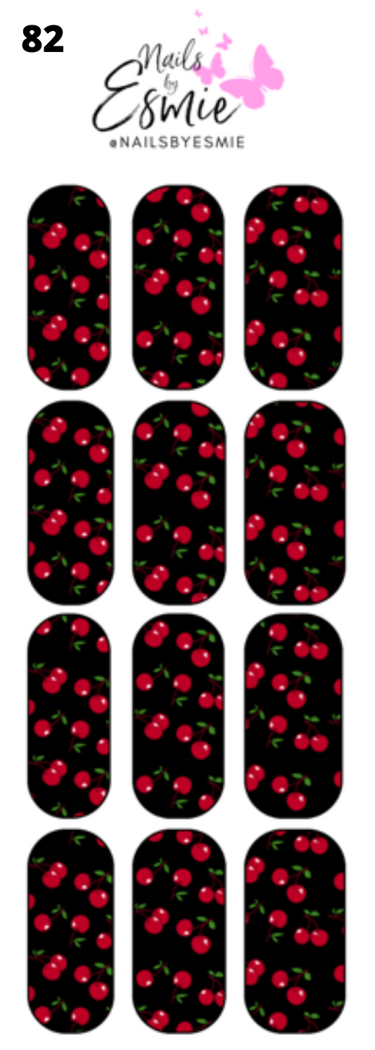 #82 Black with Cherries